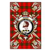 Adair Tartan Crest Black Garden Flag - Gold Thistle Style